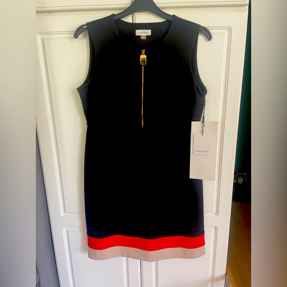 Calvin Klein sleeveless mini dress with zipper